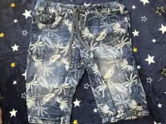 花柄デニムショートパンツ