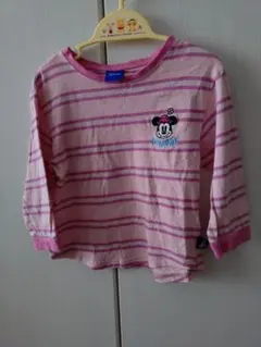 Disney ミニーマウス ボーダー 長袖Tシャツ 100cm