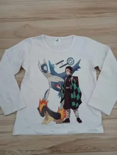 鬼滅の刃×ポケモン　バクフーン×ラティオス×炭治郎 長袖カットソー 120cm