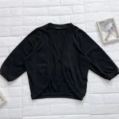 C. D.Ｓ BASIC 7分袖ボレロ　ブラック　Mサイズ　　普段使い　羽織り