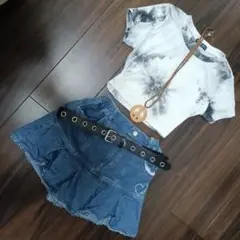 へそ出しクロップドチビT 半袖　S（N）