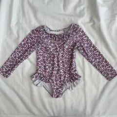 花柄 長袖 ワンピース 水着 120㎝ 女の子 ラッシュガード キッズ 子供服