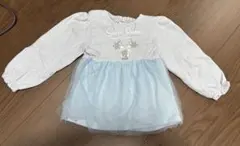アナ雪エルサ　長袖トップス チュール切り替え ライトブルー　90cm