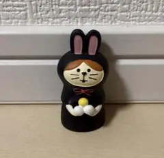 デコレ コンコンブル　ねこずきん お月見うさぎ 黒