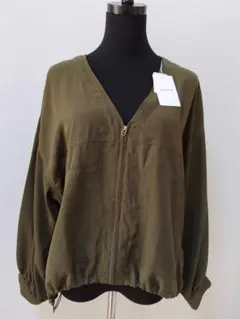 【新品】LEPSIM レプシム オリーブ ノーカラージャケット　フリーサイズ