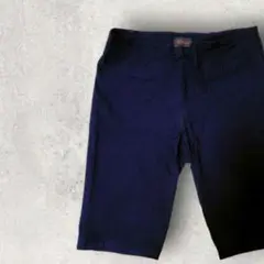 Rekucci ネイビー 綿ハーフパンツ ストレッチ 紺