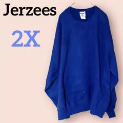 希少✨Jerzees 【2X】ジャージーズ　ネイビー スウェット