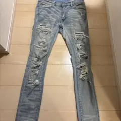 mnml ライトストーンダメージデニム30