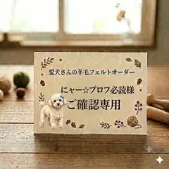 愛犬さんの羊毛フェルトオーダー ニャー☆プロフ必読様ご購入専用