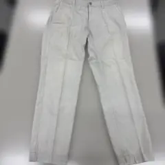 ホワイト系チェック柄スリムフィットパンツ