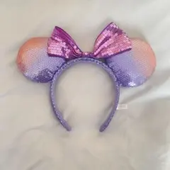 ディズニーカチューシャ ミニー　スパンコール グラデーション
