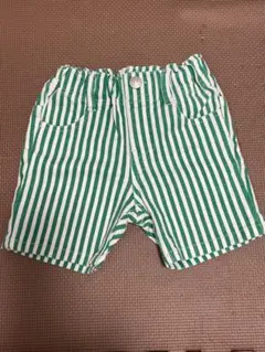 BREEZE 緑と白ストライプショートパンツ80