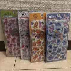 【正規品】プチドロップステッカー 101 バンビ プー スティッチ 4枚セット