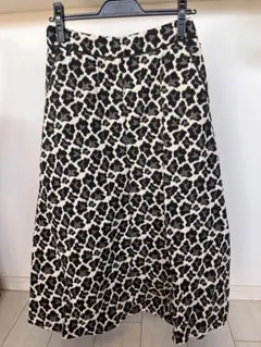 ヒョウ柄 フレアスカート ゴムウエスト