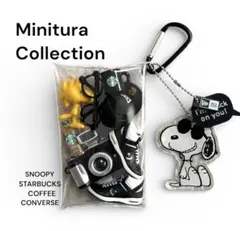 ガチャ詰めポーチ　SNOOPY NEWERA CONVERSE ブラックポーチ