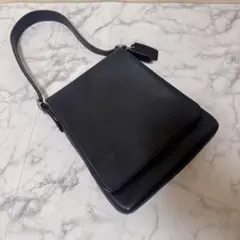 OLDCOACHオールドコーチ✨ショルダー 黒 本革レザー フラップ 9135