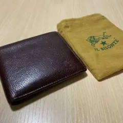 IL BISONTE 二つ折り財布 ダークブラウン 保存袋付き