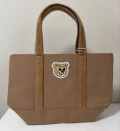 FEILER】 オールドテディワッペントートバッグ ダークグリーン L 小
