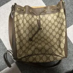 オールドグッチ　GGスプリーム　巾着バッグ　ショルダーバッグ　シェリーライン