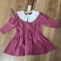 新品❤️【プティマイン】90ワンピース ボルドー