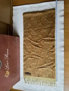 美品】Loro Piana ロロピアーナ カシミヤマフラー花柄 ボルドー系