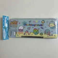 すみっこぐらし　ソフトペンケース　鉛筆削りつき！　筆入れ　筆箱　水色　ブルー