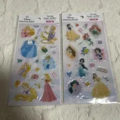 【新品未開封】2点　ディズニープリンセスエポキシラメシール　セリア　シール
