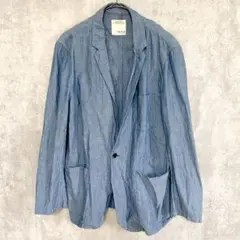 J.N.R.D. テーラードジャケット シャンブレー メンズ M相当 ブルー