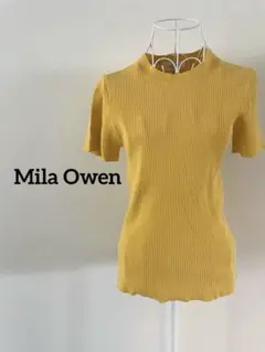 【Mila Owen】リブ編みニット　半袖トップス　イエロー　1