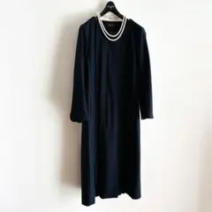 極美品★ユキトリイ★YUKI TORII★上質ウールワンピース　38 紺