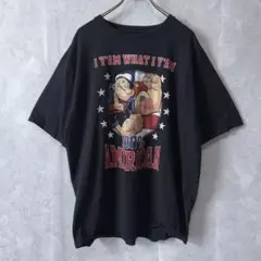 POPEYE ポパイ キャラクター プリント 半袖 Tシャツ 黒 2XLのサムネイル