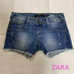 ZARA ザラダメージデニムショートパンツ