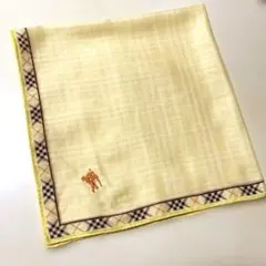 バーバリー　ヴィンテージハンカチーフ　イエロー　シグネチャー　チェック　ボーダー