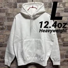 12.4oz ヘビーウェイトパーカー　無地　L　ホワイト