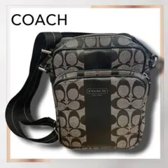 【美品】COACH コーチ ショルダーバッグ レザー スクエア 斜め掛け 黒