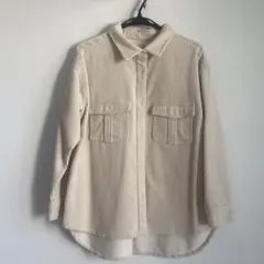 コーデュロイ ホワイト シャツ