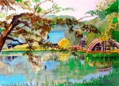 水彩画 野菜と果物 額装品 F6号サイズ - メルカリ