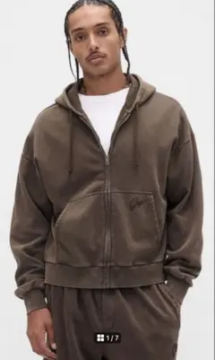 GAP ヴィンテージソフト オーバーサイズクロップドジップアップパーカー