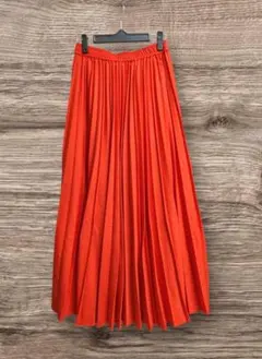 niko and ... オレンジ（朱赤）プリーツロングスカート　サイズ3（М）