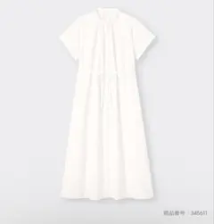 バンドカラーシャツワンピース（半袖）