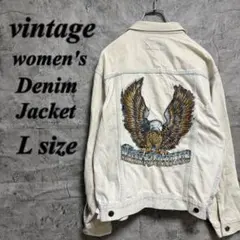 ビンテージ　デニムジャケット　Gジャン　ハーレーダビッドソン　古着　L