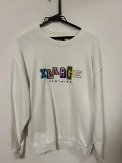 XLARGE 刺繍ロゴ スウェット ホワイト （やや汚れあり）