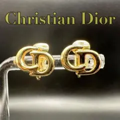 極美品✨　Dior　イヤリング　CD ロゴ　ラインストーン　希少　刻印　1313