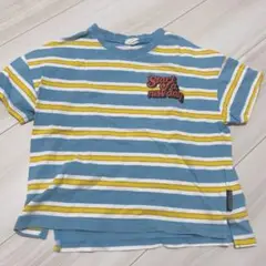 キッズ用青と黄色ストライプTシャツ