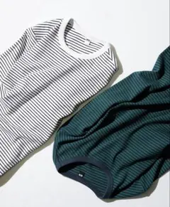 UNIQLO＊ソフトリブボーダークルーネックT 2枚