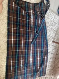 チェック巻きスカート (値引きしますのでコメント下さい)