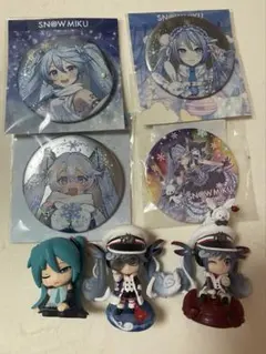 SNOW MIKU 初音ミクフィギュア＆バッジセット　おまけ付き