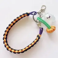 ハロウィン限定 ハンドメイド パラコードストラップ おばけ　かぼちゃ