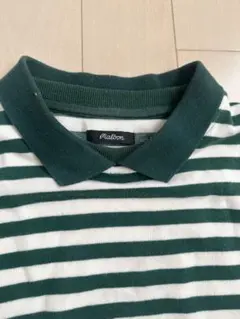 Malbon 緑と白のストライプ トレーナー　メンズ　ゴルフウェア　襟付き　LL