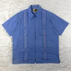 LANDS' END リネン100% キューバシャツ ガヤベーラ 刺繍 半袖 L - メルカリ